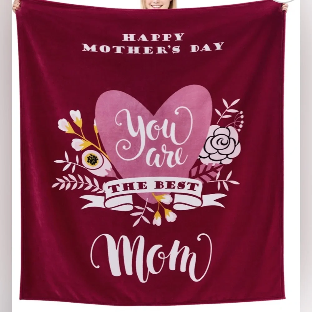 NWT Romrol Happy Mother’s Day Soft Throw Blanket with FREE GIFT for MOM